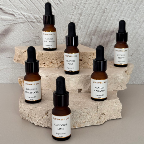 Trendy Fragrance Oils for diffusers by Luxewell Co. The Luxe Edit